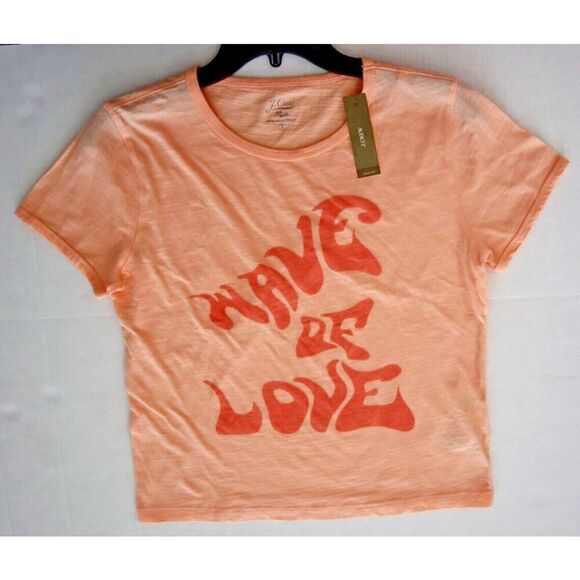 J. Crew OR5929 Women's Sz Small Iced Peach "Wave Of Love" Graphic S/S T-Shirt - Picture 7 of 9